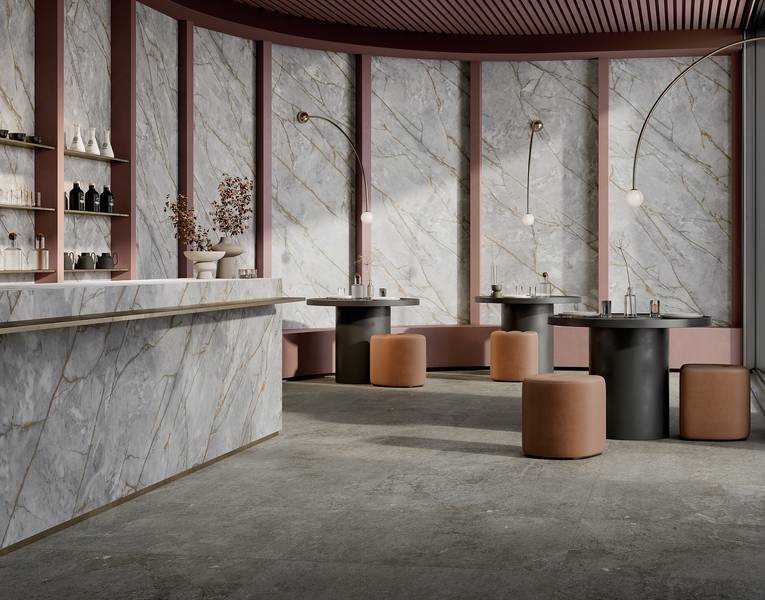 RAK Ceramics Spider Marble collection room setting