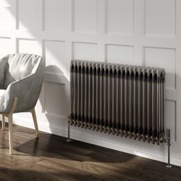 Reina Designer Radiators Colona Horizontal Raw Steel Lacquer Column Radiator