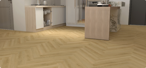 HydroStone HydroStone Herringbone collection room setting