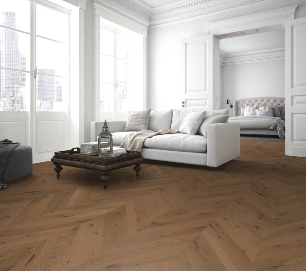 Lignum Smoked White Oak Chevron, Smoked White Oak Chevron