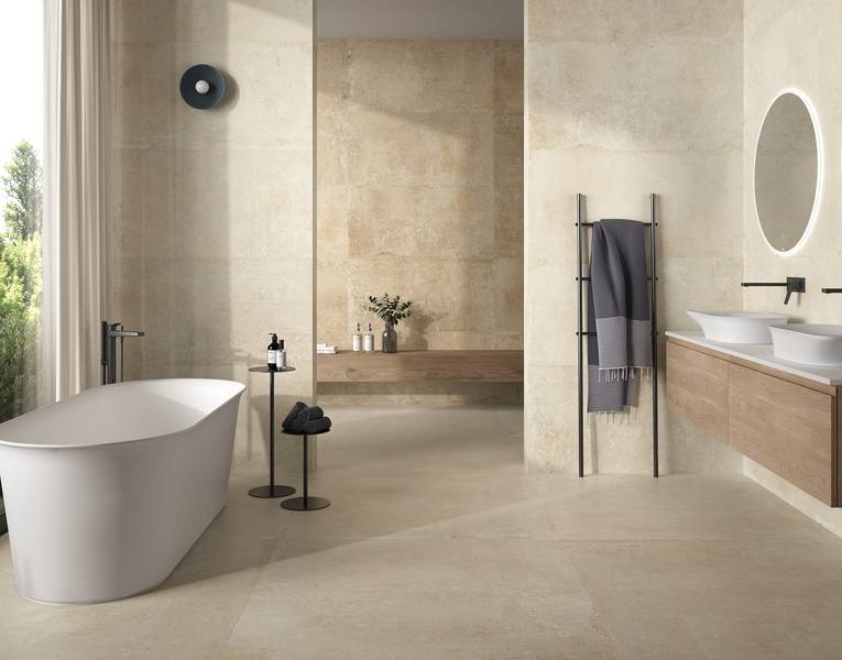 RAK Ceramics Montpellier Stone collection room setting