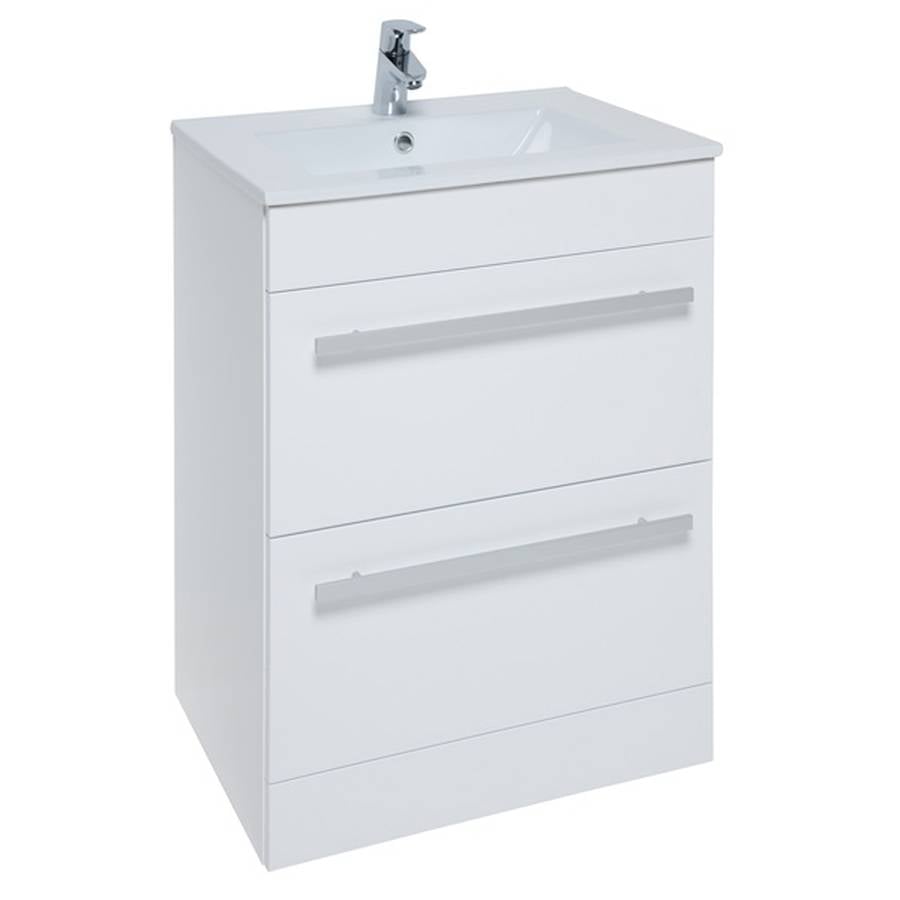 K-Vit Bathrooms Purity Floor Standing 2 Drawer WHITE 600*855*450