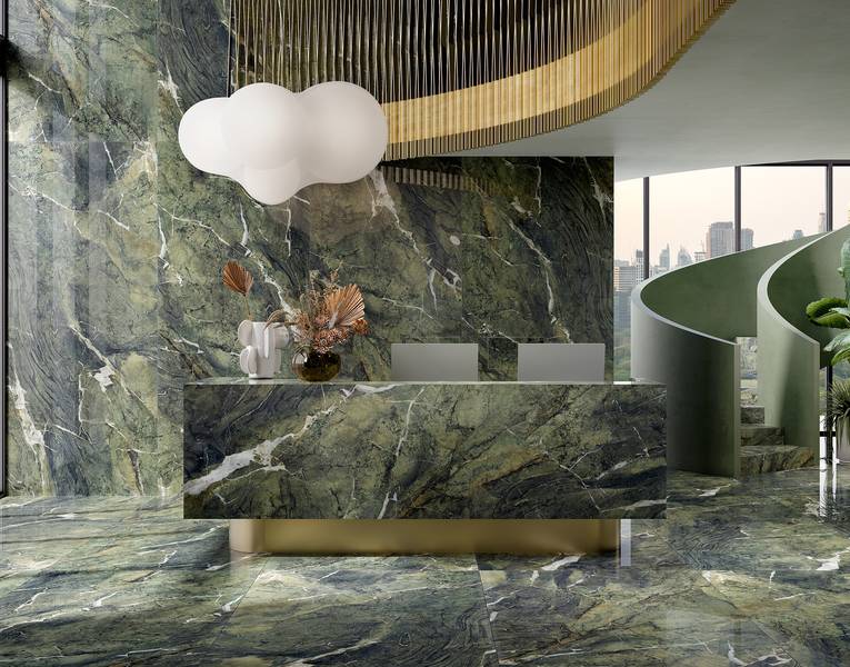 RAK Ceramics Fantastic Green collection room setting