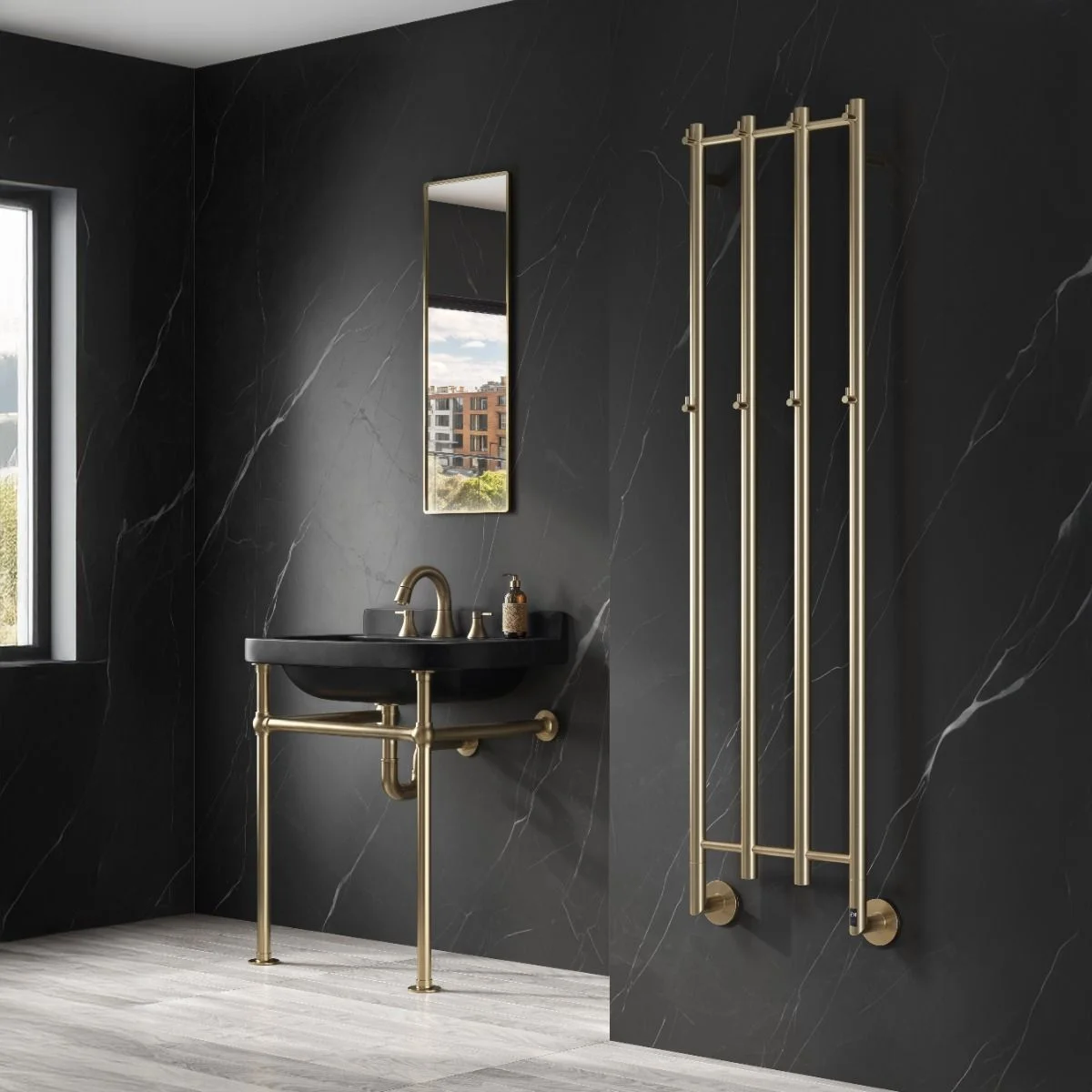 Reina Designer Radiators: Reina Solara towel radiator setting