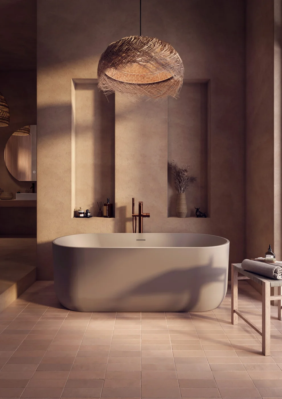 Scudo Bathrooms Eden Matt Clay oval bath